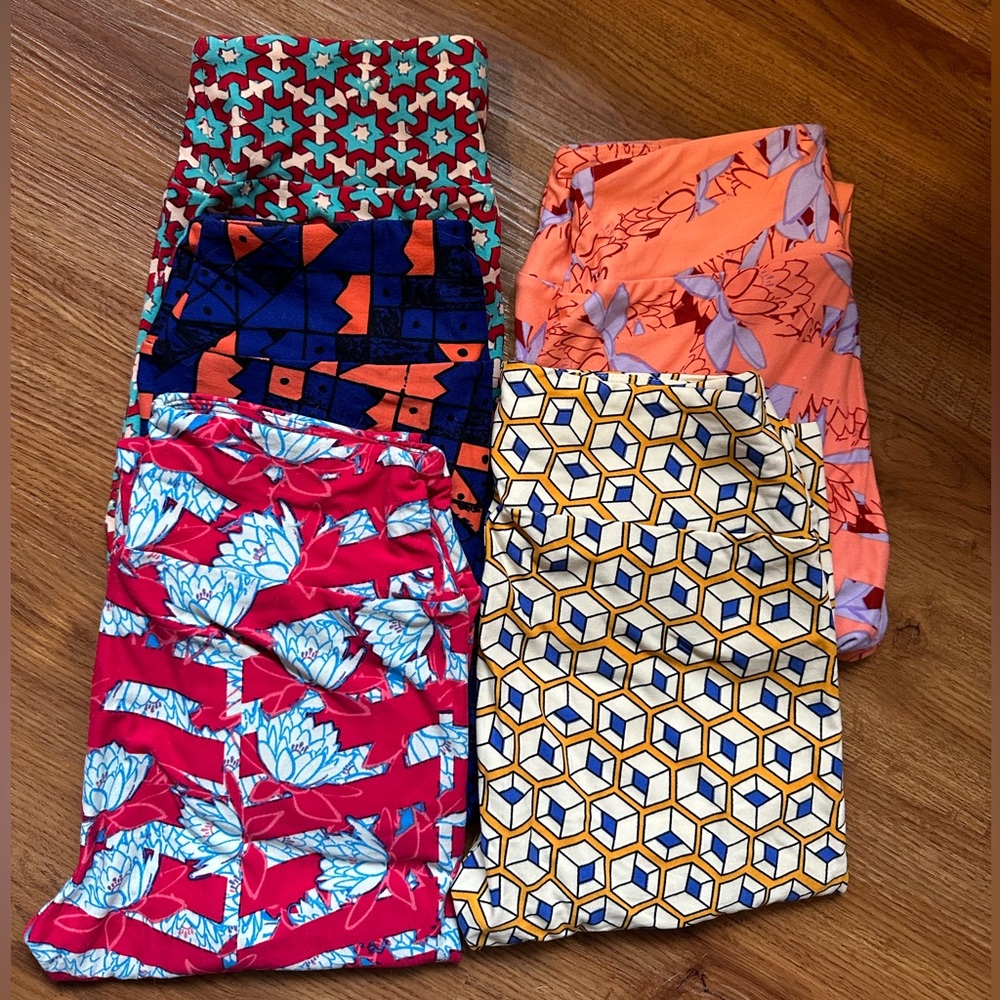 Women’s Lot of 5 pair OS “one size” LuLaRoe Leggings